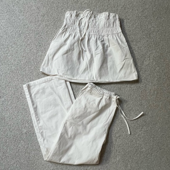 Le Lis Pants - Le Lis White Cotton set- size M